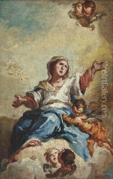 The Assumption Of The Virgin Oil Painting - Giovanni Battista Crosato