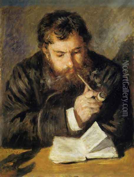 Claude Monet Aka The Reader Oil Painting - Pierre Auguste Renoir