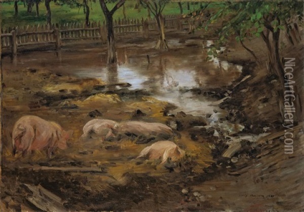 Schweinepfuhl Oil Painting - Lovis Corinth
