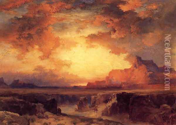 Near Fort Wingate New Mexico Oil Painting - Thomas Moran