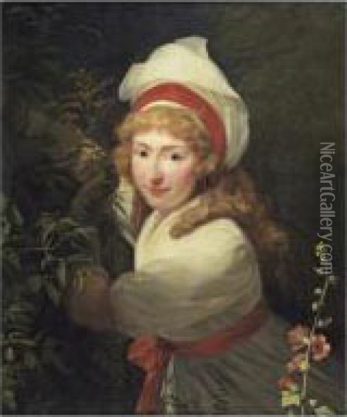 Portrait De Madame Lambert Oil Painting - Henri Pierre Danloux