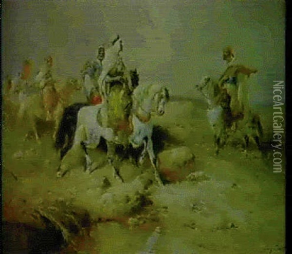 A Group Of Arab Horsemen Oil Painting - Henry Schouten