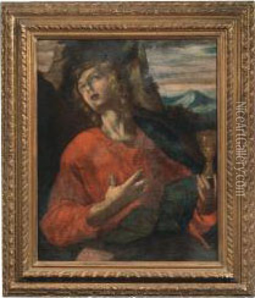 Sangiovanni Evangelista A Patmos Oil Painting - Ippolito Scarsella (see Scarsellino)