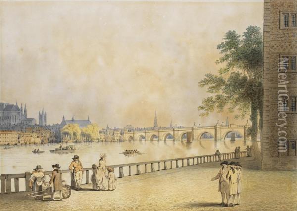 Westminster Bridge, London Oil Painting - Edward Dayes