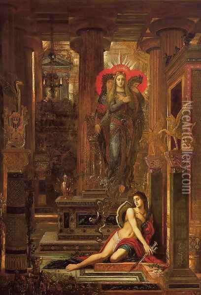 Orestes and the Erinyes 1875-1893 Oil Painting - Gustave Moreau