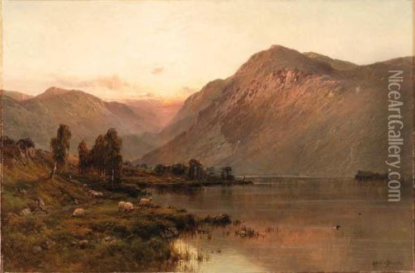 Bealach-nam-bo, Loch Katrin, Nb Oil Painting - Alfred de Breanski