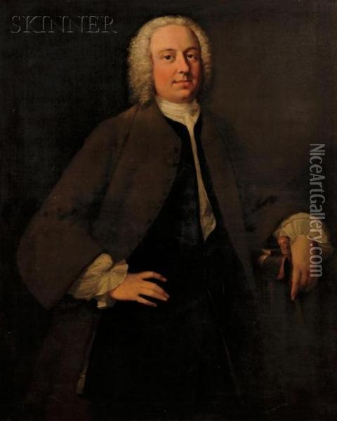 Portrait Of A Gentleman, Probably John Porter Oil Painting - Thomas Hudson