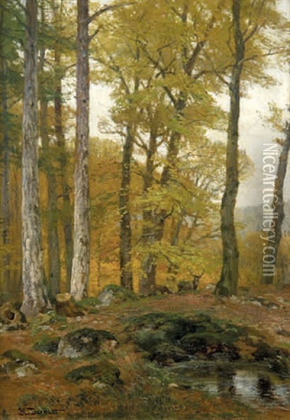 Rotwild Im Herbst Oil Painting - Hugo Darnaut