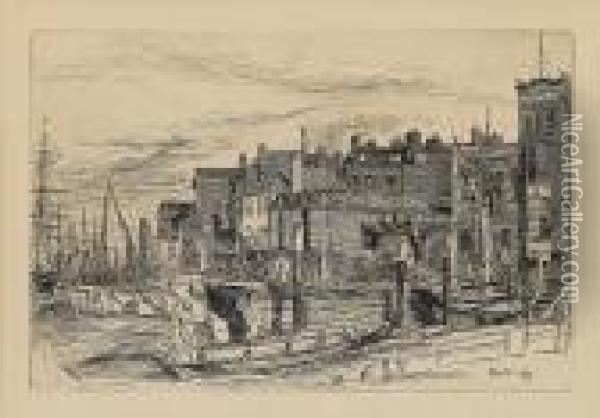 Thames Police (wapping Wharf) (kennedy 44) Oil Painting - James Abbott McNeill Whistler