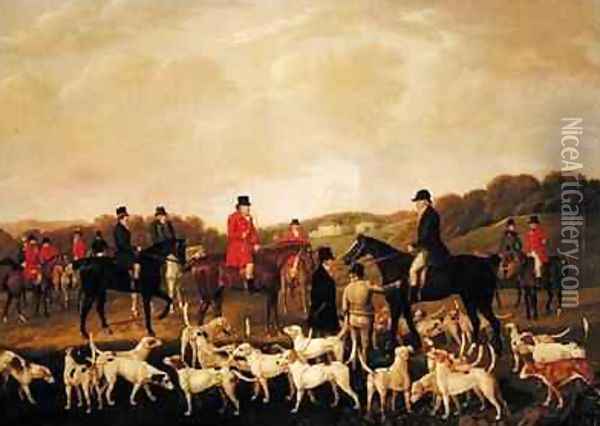 The Llanharan Hunt Oil Painting - John F. Harrison