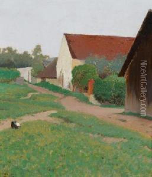 Dorfgasse Oil Painting - Ferdinand Brunner