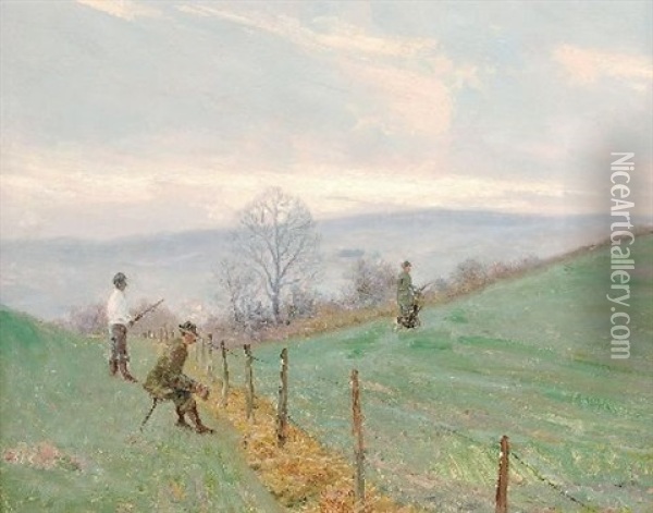 Auf Der Jagd Oil Painting - Albert Ernst Muehlig