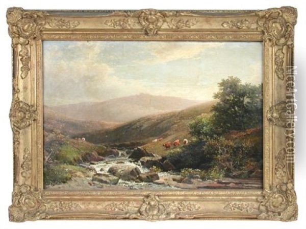A Dartmoor Brook, Lydford, Devon Oil Painting - William Williams Of Plymouth