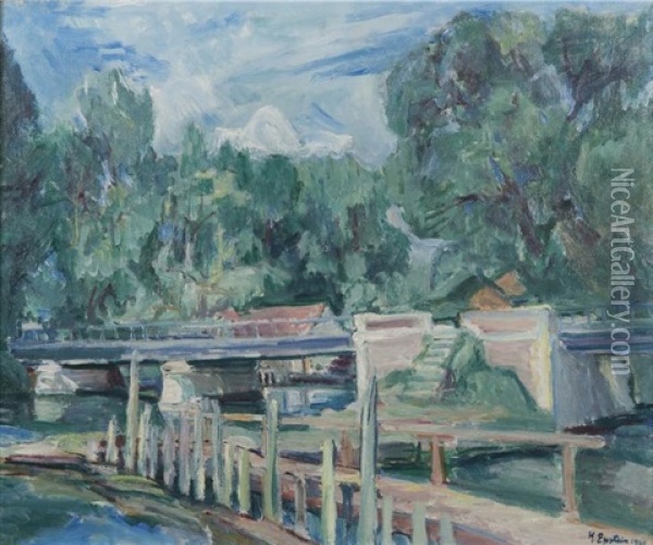 Le Pont Oil Painting - Henri Epstein