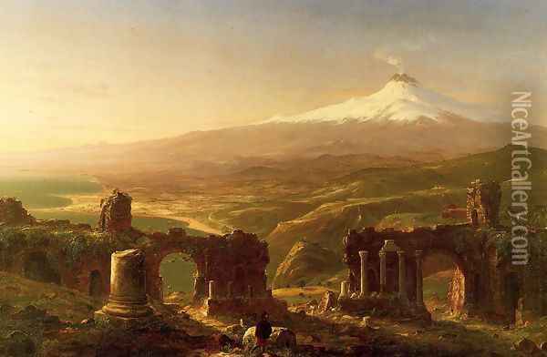 Mount Etna from Taormina Oil Painting - Thomas Cole