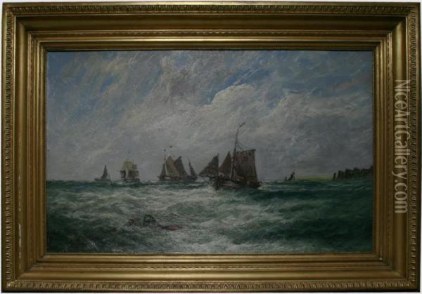 Segelfartyg Vid Kust Oil Painting - Edwin Hayes