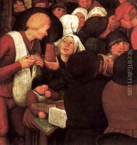 Peasant Wedding (detail) 1567 7 Oil Painting - Jan The Elder Brueghel