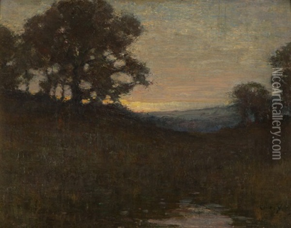 Sunset Landscape Oil Painting - Cullen Yates