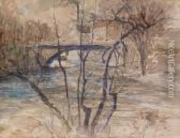 Mills Along The River Oil Painting - Julian Alden Weir