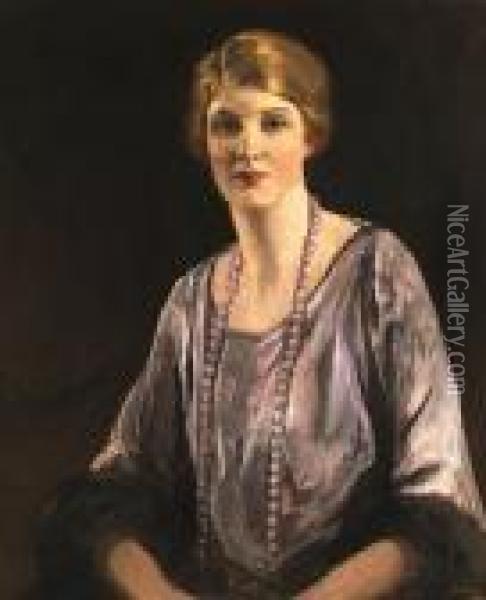 Portrait Of Miss Callery Oil Painting - John Lavery