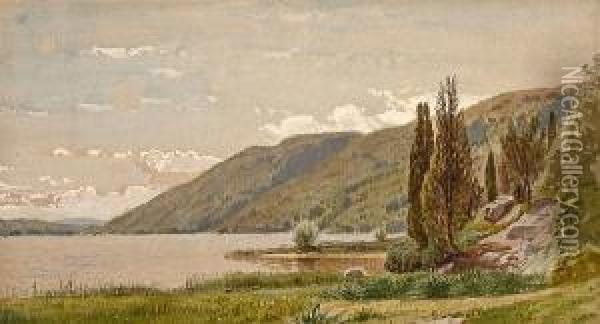 Hudson River Near Storm King Oil Painting - Samuel Colman