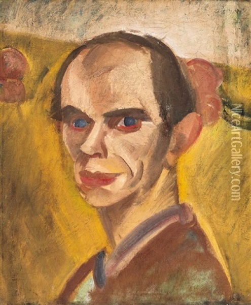 Self-portrait Oil Painting - Gyula Derkovits