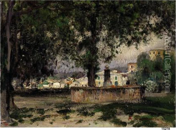 La Fontana Del Belvedere Oil Painting - Andrea Tavernier