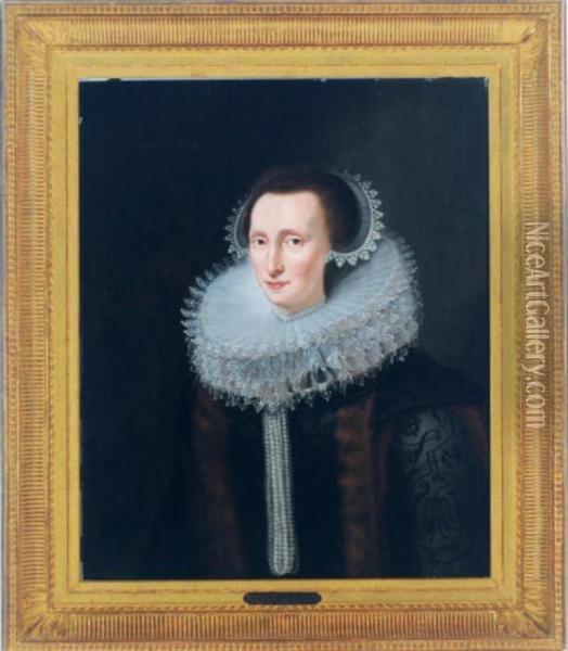 Portrait Of A Noblewoman Oil Painting - Jan Anthonisz Van Ravesteyn