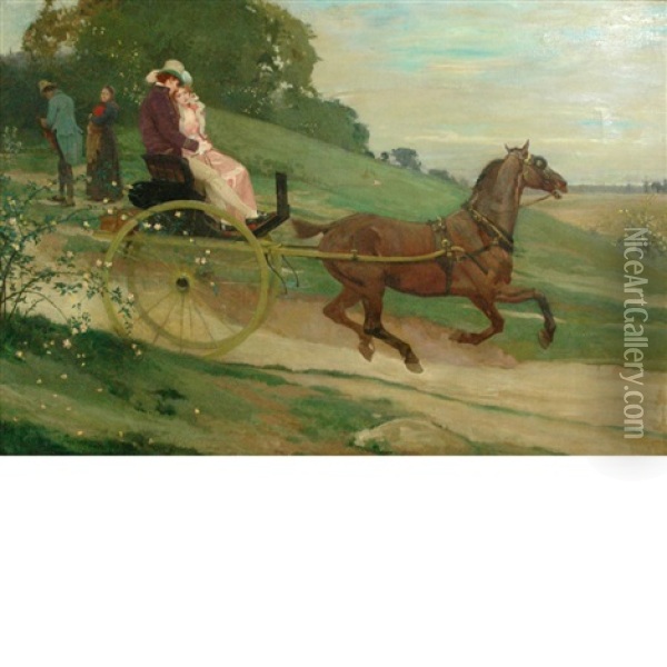 Spring Day Ride Oil Painting - Joseph Walter West