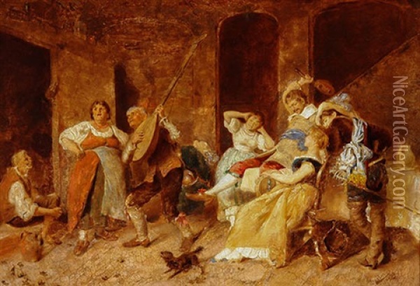 The Musical Party Oil Painting - Giuseppe Guzzardi