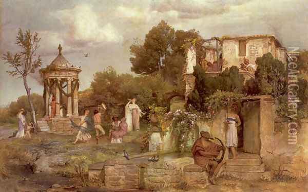 A Tavern in Ancient Rome 1867-68 Oil Painting - Arnold Bocklin