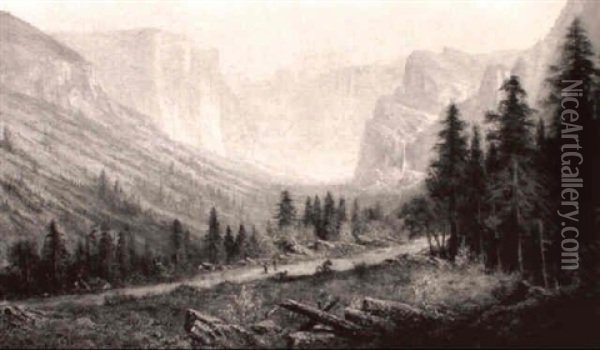 View Of Yosemite Oil Painting - William Weaver Armstrong
