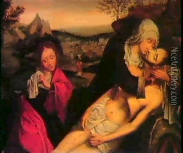 The Lamentation Oil Painting - Quentin Massys the Elder