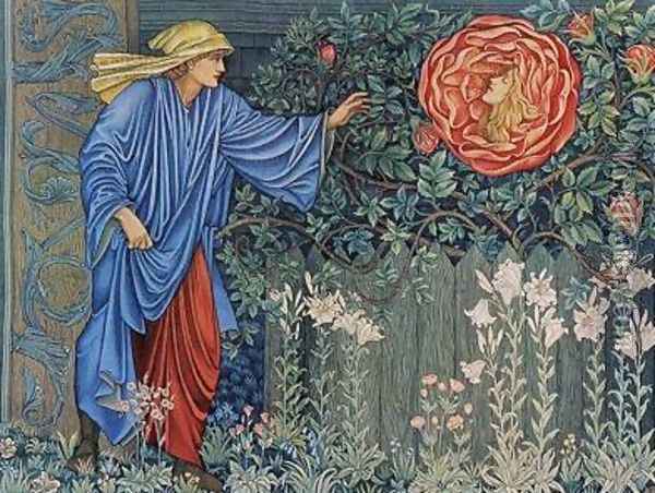 The Pilgrim in the Garden or The Heart of the Rose Oil Painting - Sir Edward Coley Burne-Jones