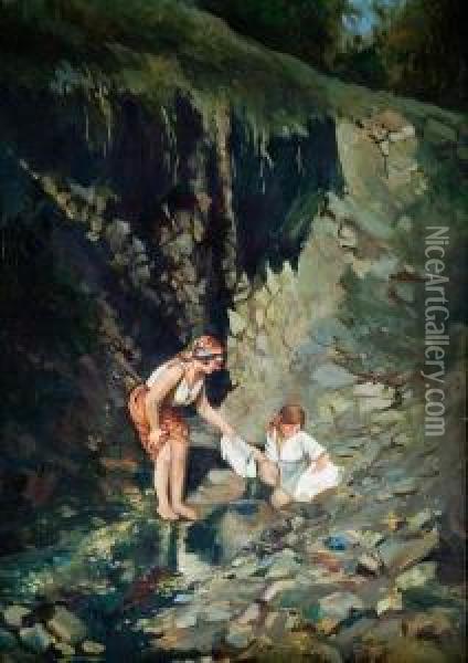 Nad Gorskim Stawem Oil Painting - Frantisek Mrazek