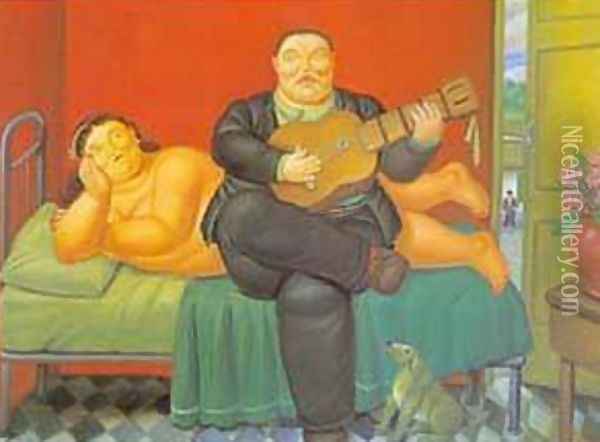 A Concert 1995 Oil Painting - Fernando Botero