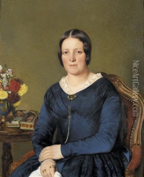 Bildnis Einer Sitzenden Dame Oil Painting - Johann Friedrich Dietler