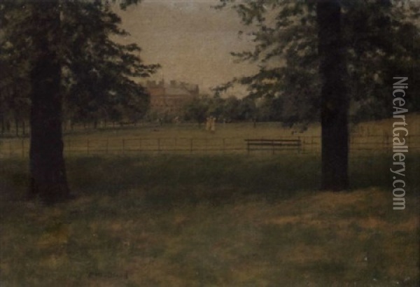 Kensington Palace From The Gardens Oil Painting - Paul Fordyce Maitland