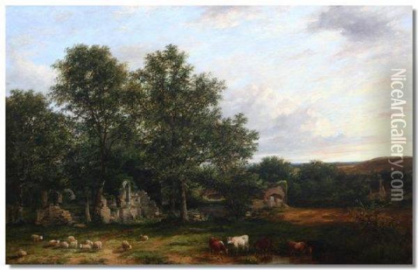 Capel Garmon, Gynn, South Of Llandudno, Near Betws-y-coed Oil Painting - James Stark