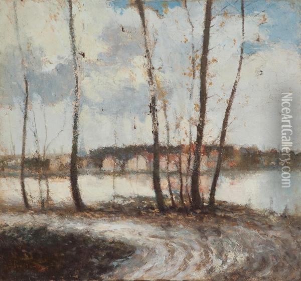 Autumn Landscape (in The Outskirts Of Paris) Oil Painting - Ivan Pavlovich Pokhitonov