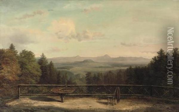 An Extensive Summer Landscape Near Teplitz Oil Painting - Julius Theodeor Gruss