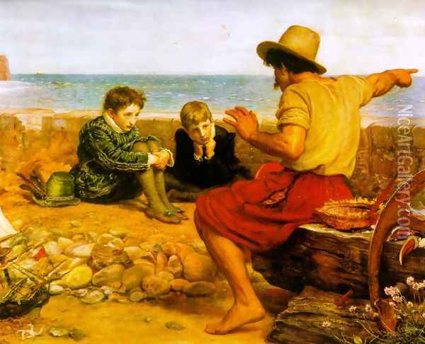 The Boyhood of Raleigh Oil Painting - Sir John Everett Millais