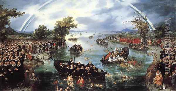 Fishing for Souls 1614 Oil Painting - Adriaen Pietersz. Van De Venne