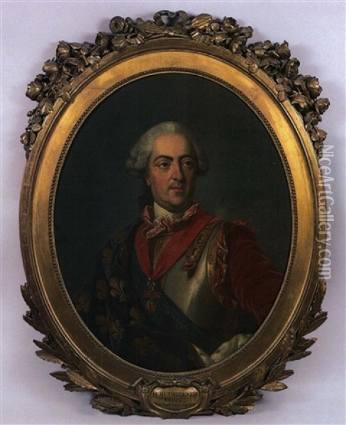 Portrait De Louis Xv Oil Painting - Louis Michel van Loo