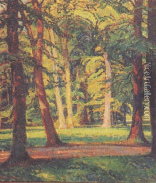 Automne Dans Le Sous Bois Oil Painting - Georg Burmester