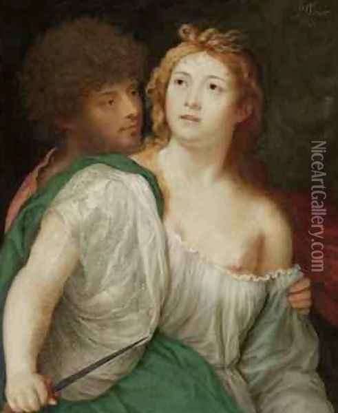 Portrait of Tarquin and Lucretia Oil Painting - Peter Oliver