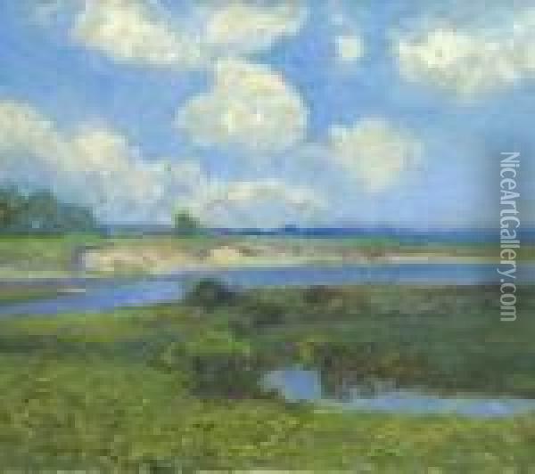 Krajina Zpolabi Oil Painting - Ferdinand Engelmuller