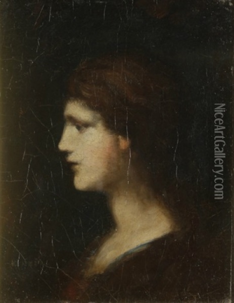 Portrait Of Lady Oil Painting - Jean Jacques Henner