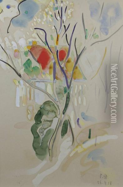 Baum Im Garten Oil Painting - Curt Herrmann
