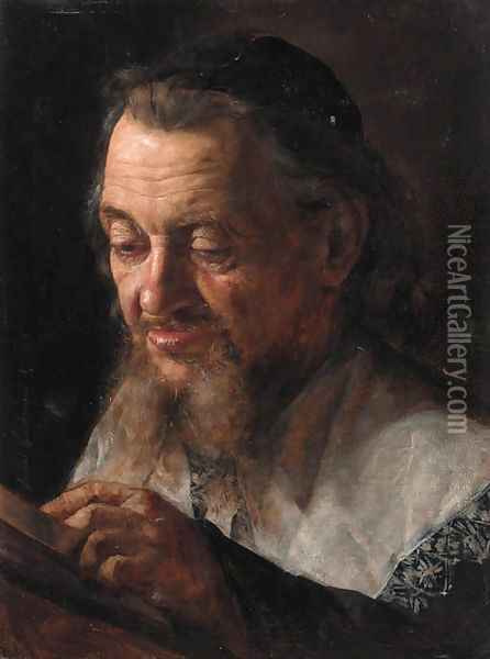 Portrait of a Rabbi Oil Painting - Isidor Kaufmann